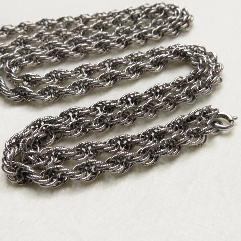 Vintage B.A.B. Sterling Silver 5.1mm Rope Chain Necklace 31” 37.09g